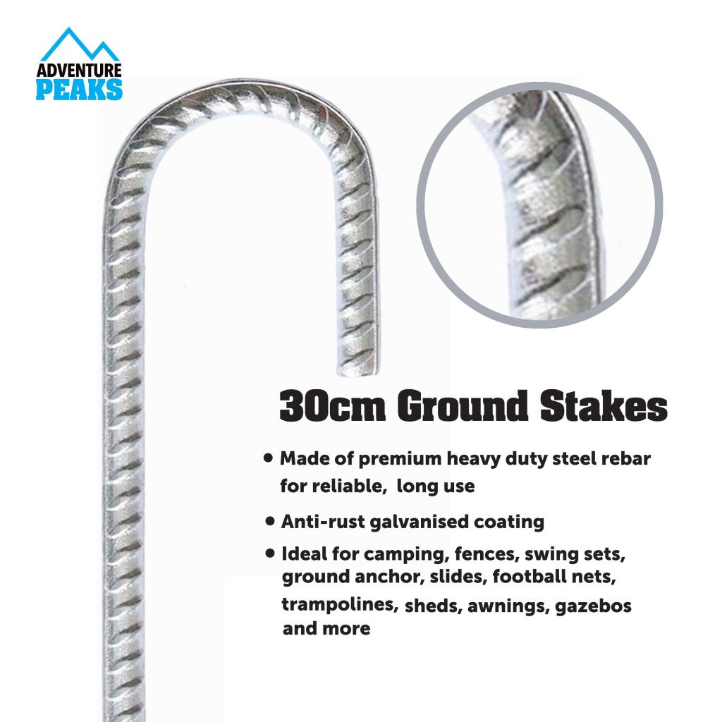 Galvanised Heavy Duty Steel Metal Ground Stakes Camping Tent Gazebo Marquee Pegs Galvanised Heavy Duty Steel Metal Ground Stakes Camping Tent Gazebo Marquee Pegs